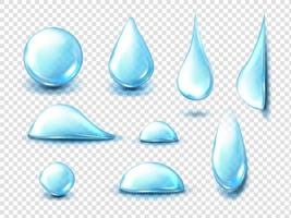 Collagen droplets, clear dews of different shapes vector