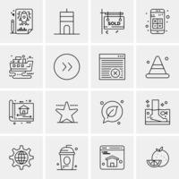 16 iconos universales de negocios vector ilustración de icono creativo para usar en proyectos relacionados con la web y dispositivos móviles