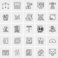 25 iconos de negocios universales vector ilustración de icono creativo para usar en proyectos relacionados con la web y dispositivos móviles