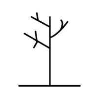 icono de línea de vector de árbol de otoño único