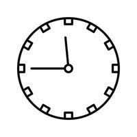 icono de vector de línea de reloj único