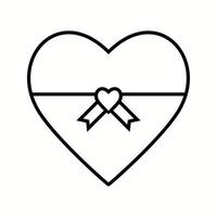 Unique Heart Shaped Gift Vector Line Icon