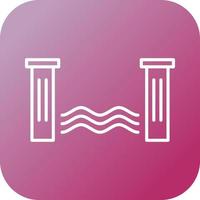Unique Water Dam Vector Line Icon