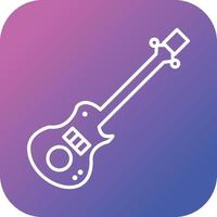 Unique Electric Guitar Vector Line Icon