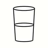 icono de línea de vector de vasos de agua únicos