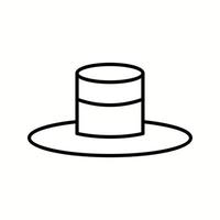 icono de línea de vector de sombrero único