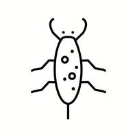 icono de línea de vector de cucaracha único