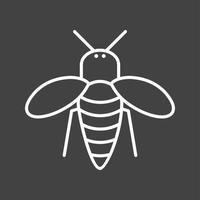 icono de línea de vector de abeja de miel único