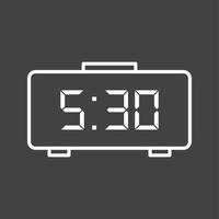 Unique Digital Clock Line Vector Icon