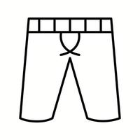 icono de línea de vector de pantalones cortos únicos