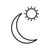 Unique Sun And Planet Vector Line Icon