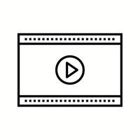 Unique Video Player Vector Line Icon