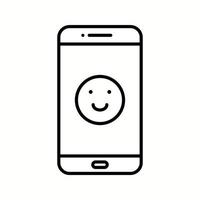 Unique Happy Face Vector Line Icon