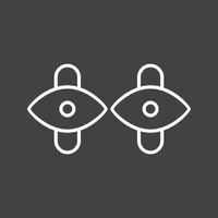 Unique Cuff Links Vector Line Icon