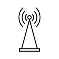 icono de línea de vector de antena única