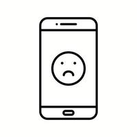 Unique Sad Face Vector Line Icon