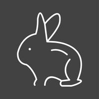 icono de línea de vector de conejo único