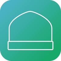 Unique Knitted Cap Vector Line Icon
