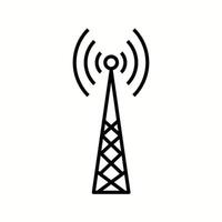 icono de línea de vector de torre de telecomunicaciones único