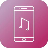icono de línea de vector de aplicación de música única