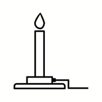 Unique Bunsen Burner Vector Line Icon