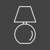 icono de vector de línea de lámpara de mesa única