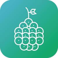 Unique Raspberry Vector Line Icon