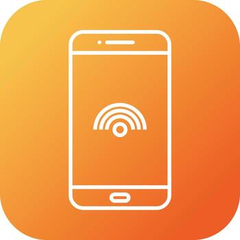 icono de línea de vector de conexión wifi único