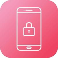 Unique Lock Screen Vector Line Icon