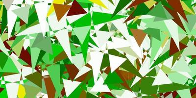 Light Green vector background with triangles.