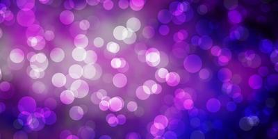 Dark Purple, Pink vector background with bubbles.