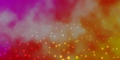 Dark Red, Yellow vector template with neon stars.