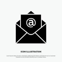 Email Mail Open solid Glyph Icon vector