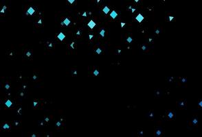 Dark blue vector background with triangles, circles, cubes.