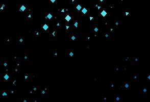 Dark blue vector background with triangles, circles, cubes.