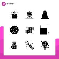 Glyph Icon set Pack of 9 Solid Icons isolated on White Background for responsive Website Design Print and Mobile Applications Creative Black Icon vector background