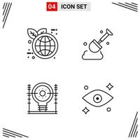 4 Icons Line Style Grid Based Creative Outline Symbols for Website Design Simple Line Icon Signs Isolated on White Background 4 Icon Set Creative Black Icon vector background