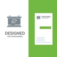 diseño de logotipo gris verde de ahorro de batería y plantilla de tarjeta de visita vector