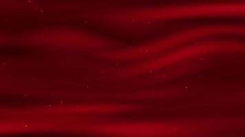 Soft fluttering red wavy fabric with sparkling stars background of satin effect fabric for opening ceremony and awards ceremony video