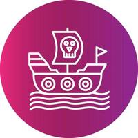 Pirate Ship Creative Icon Design vector