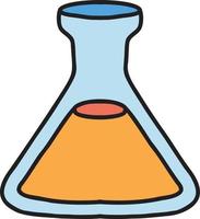 Hand Drawn triangular flask illustration vector