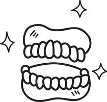 dibujado a mano ilustración de dientes y encías vector