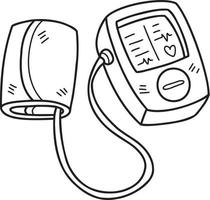 Hand Drawn blood pressure monitor illustration vector