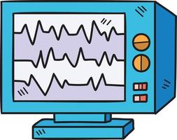 Hand Drawn Computer Monitor and Pulse illustration vector