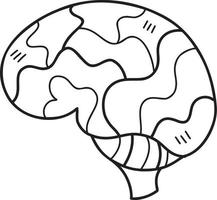 dibujado a mano ilustración de cerebro vector