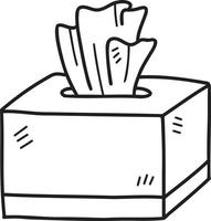 Hand Drawn tissue box illustration vector