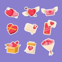 Lovely Valentine Hearts Sticker Pack vector