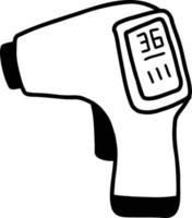 Hand Drawn infrared thermometer illustration vector