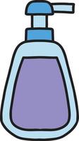 Hand Drawn soap pump bottle illustration vector