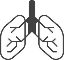lungs illustration in minimal style vector
